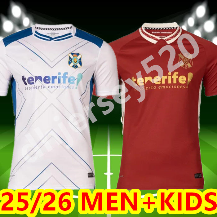 25 26 CD Tenerife soccer jerseys 2025 2026 GALLEGO ZORRILLA MO DAUDA BUNUEL ROMERO SIPCIC MARTINEZ LOPEZ home away Football Shirt Short Sleeve Unifo