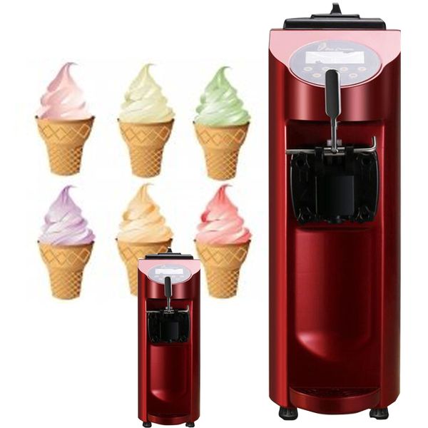 LINBOSS Commercial Soft Ice Cream Machine Fully Automatic Stainless Steel Vertical Refrigeration Equipments Cone Maker 1000W