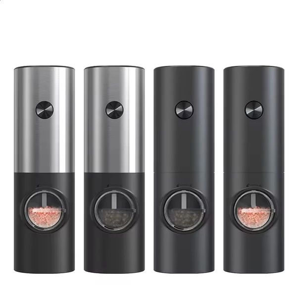 Electric Automatic Salt and Pepper Grinder Set with Led Light Grinder Set Spice Mill Adjustable Spices Grinder Kitchen Tools 241223