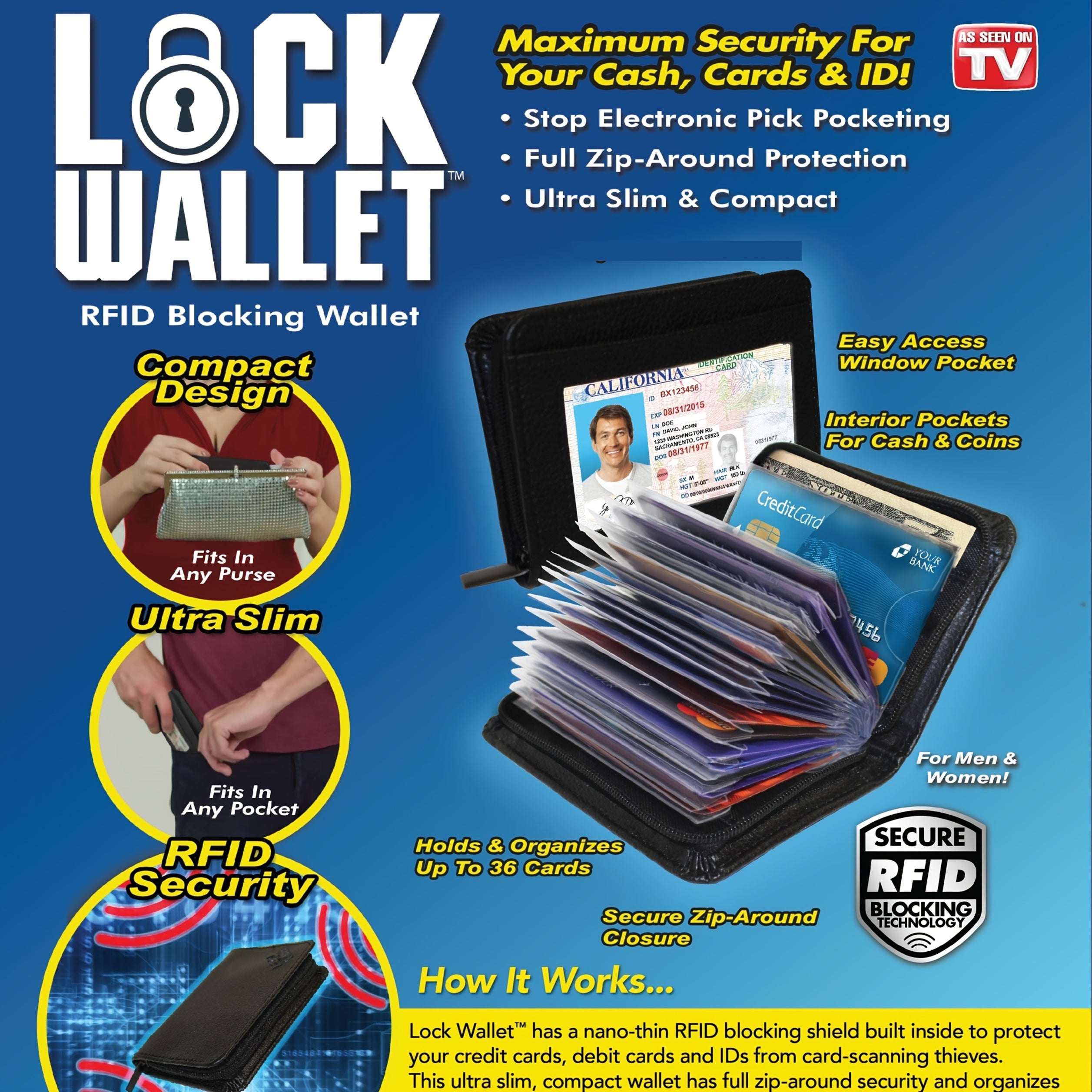 TEMU Rfid Wallet Slim Secure Men Women Rfid Blocking Money Credit Card Holder Wallets