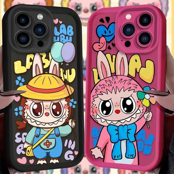 Cell Phone Cases Cartoon Labubu Cute Case Suitable for iPhone 16 15 14 12 11 Pro Max XS XR 7 8 Plus Shockproof Silicone Soft Back Cover H250