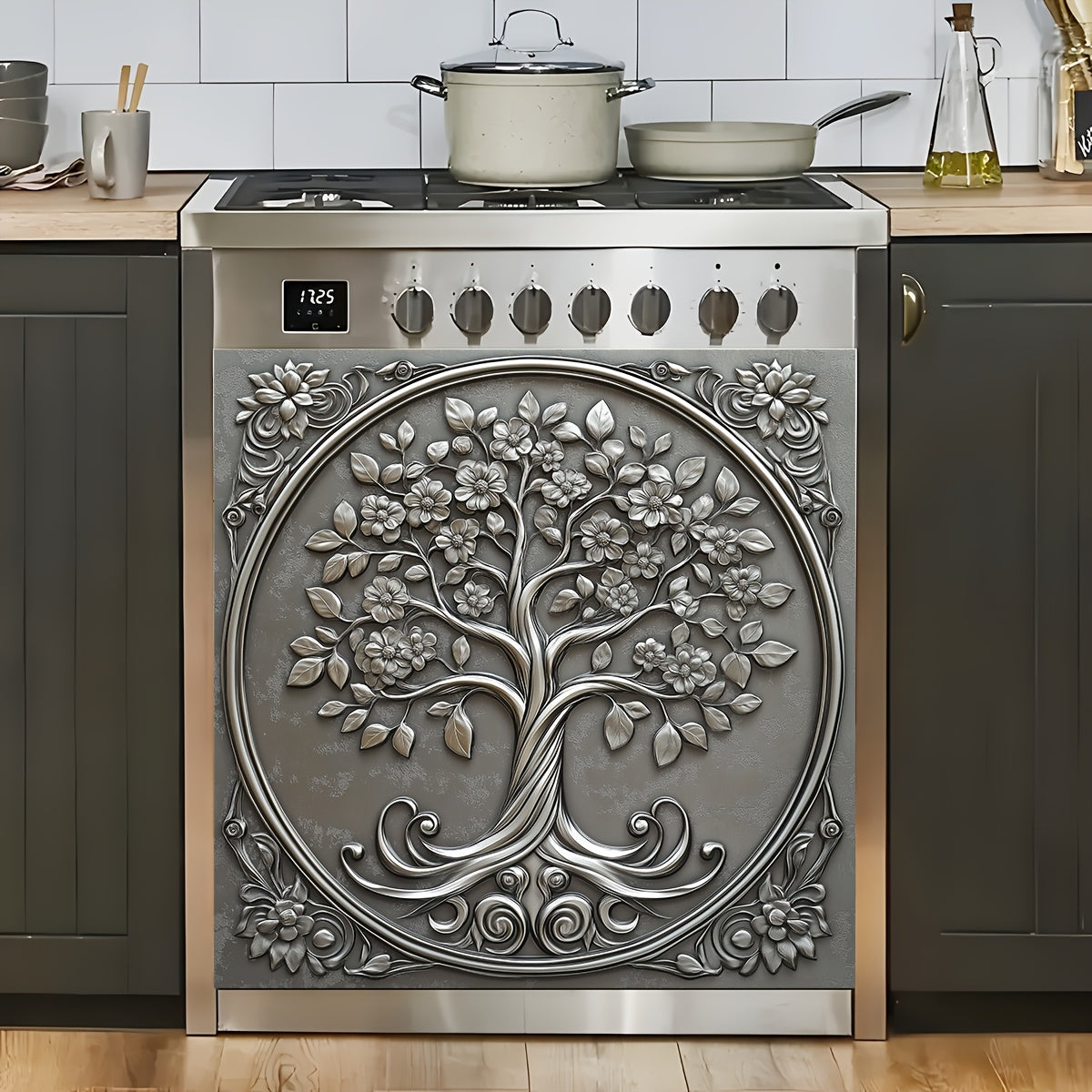 TEMU 1pc Ancient Dishwasher Sticker, Removable Pvc Decal For Kitchen Appliance Decoration