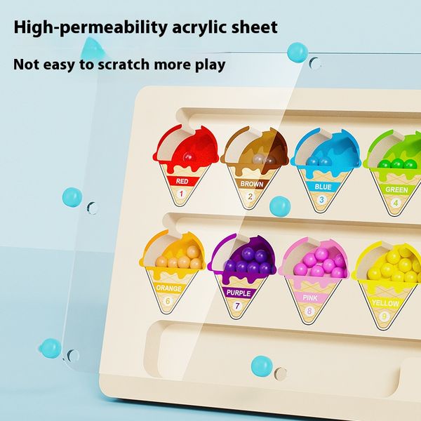 Magnetic number labyrinth pen-walking bead game early education puzzle color cognition toys