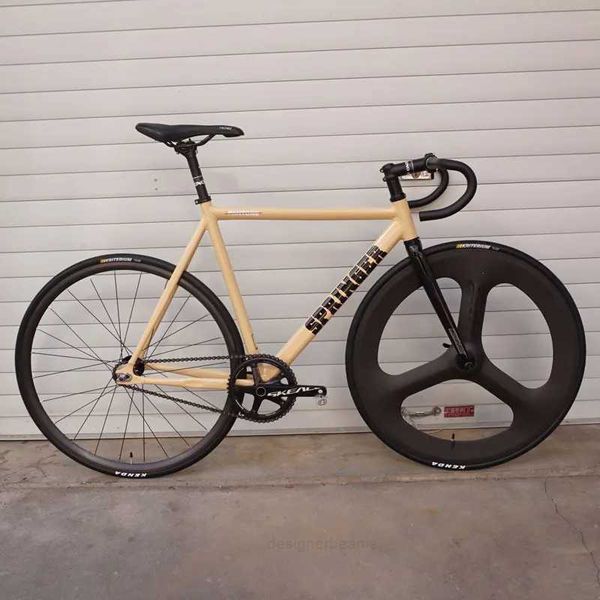 Bikes Bikes Springer Fixed Gear Bicycle Track Bike Single Speed Whole Bike Pantone Series New Alloy Frame Fixie Bicycle Y240423 PLX