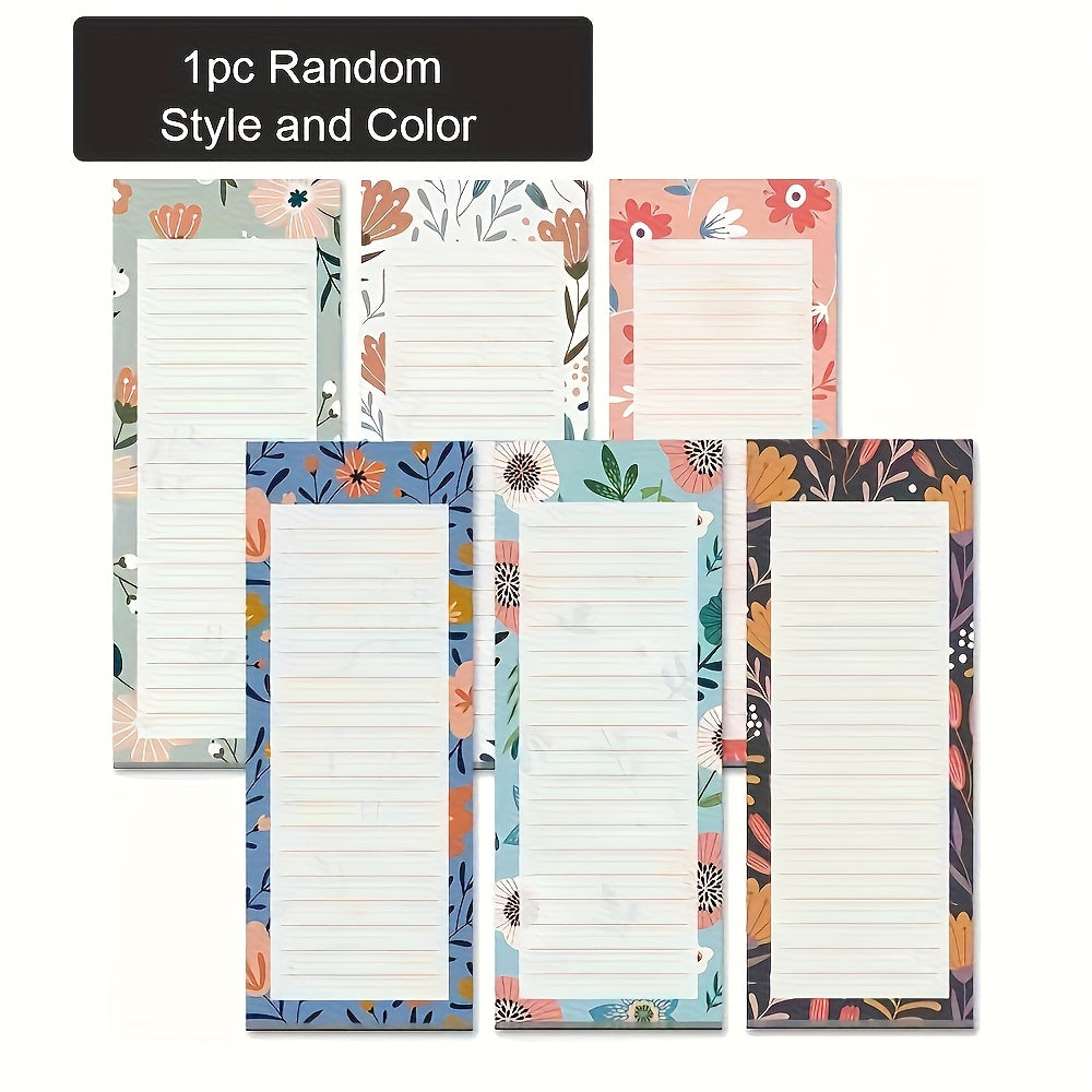 TEMU 1pc Magnetic Tear-off Notepad - Vibrant Floral Refrigerator Memo Pad, Durable Magnetic Backing For Grocery - Reminders- Planner Decor - Reusable