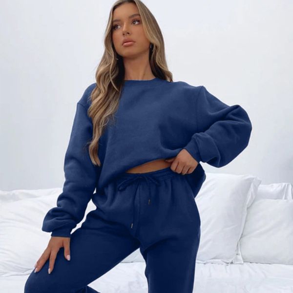 Alosweats Set Hoodie Whiter Women Women Sporty Fitness Tracksuit Letters Imprima Fox Long Sleeve Bandage Tops Sets e Skinny Fox Long Sweat P