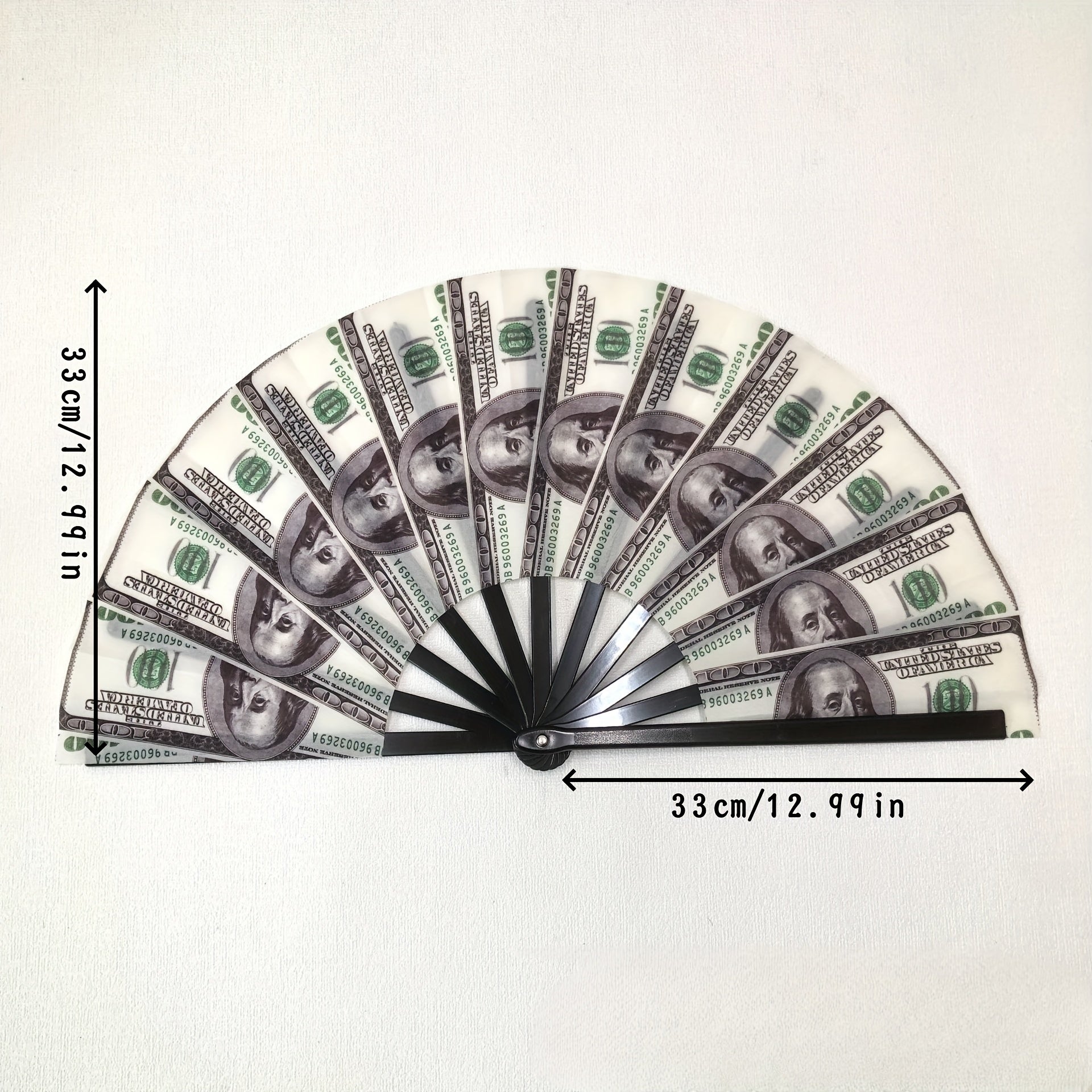 TEMU A Unique Folding Fan With Us Dollar Pattern, Featuring A Unique And Innovative Design, And A Durable Handheld Fan. Suitable For Attending