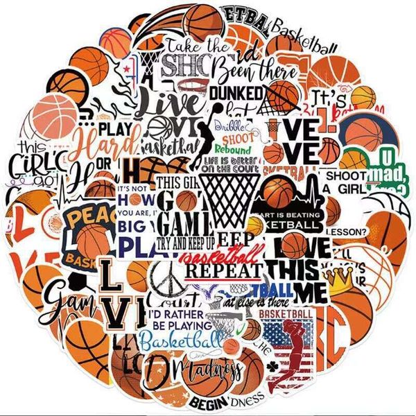 50 basketball sports text decoration stickerslagelaptopskateboardTVrefrigeratorwaterproof