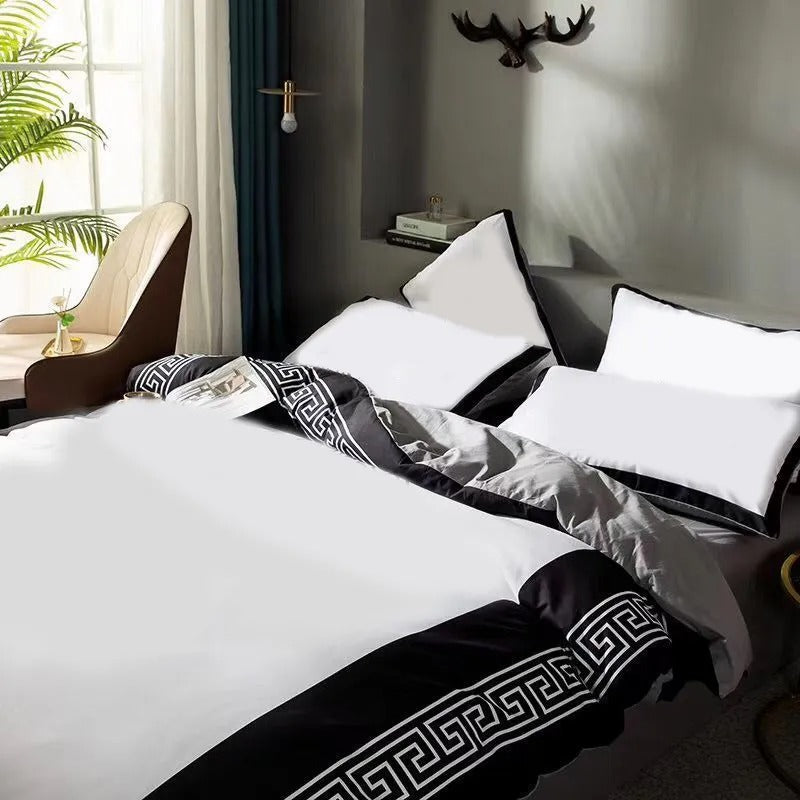 100% cotton Soft Bedding Set Stripe Printing Duvet Cover with Pillow Case Bedclothes Bedspread Pillowcases Comforter Sets GGY 250317