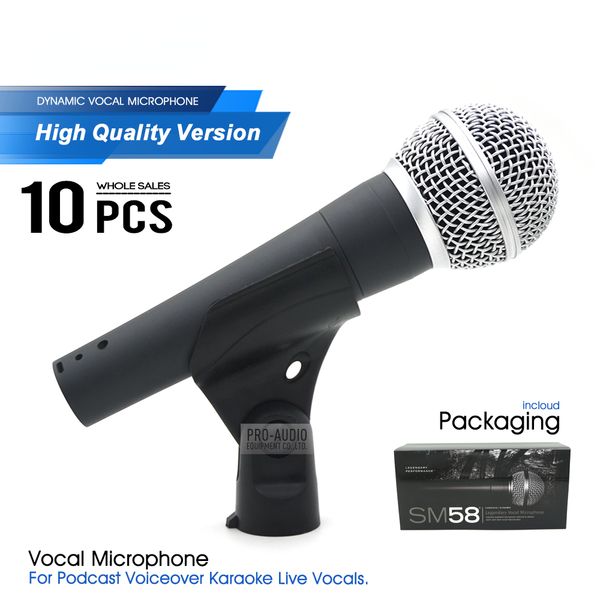10pcs Professional Wired Microphone BETA58A Super-cardioid BETA58 Dynamic Mic For Performance Karaoke Live Vocals