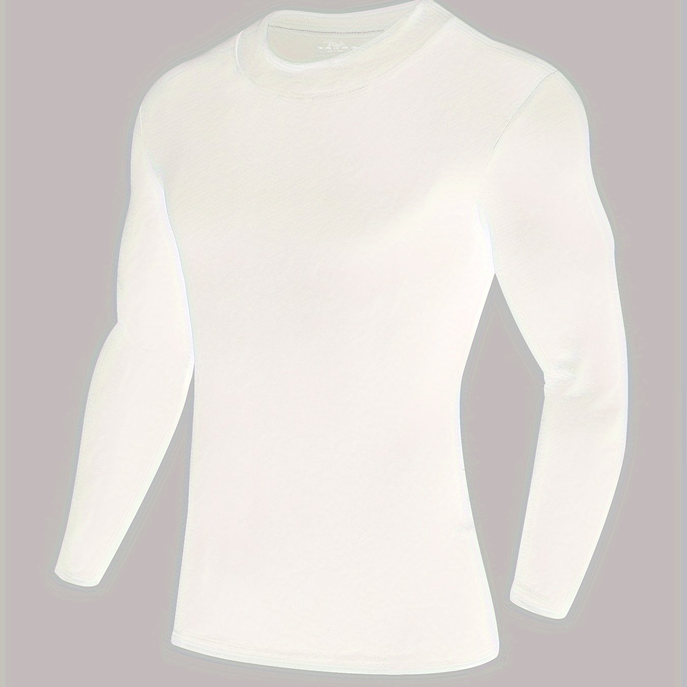 TEMU Men's Thermal Underwear Tops, Super Soft Solid Color Long Sleeve Round Neck Shirts Autumn And Winter Long Thickened Warm Tops