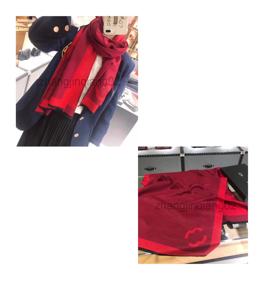 Designer Cashmere Head Channel cc Scarf For Woman Mens Autumn Winter Fashion Brands Soft Thickened Scarf Black Simple And Generous Charming Beauty S