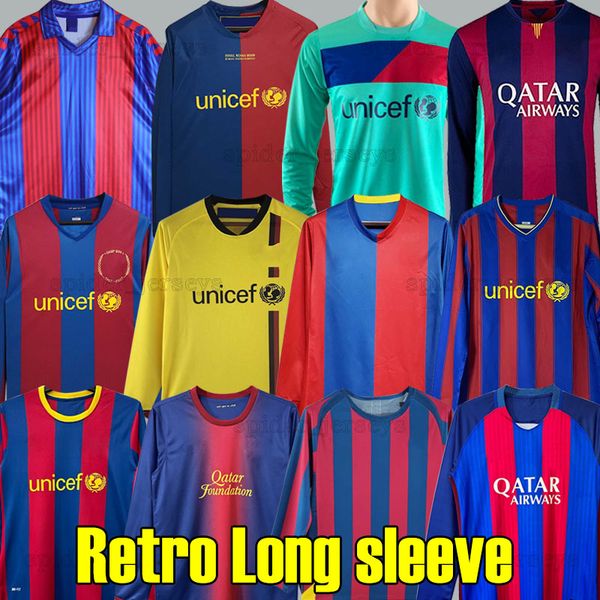 Retor Long sleeve Soccer Jerseys 1991 92 XAVI A.INIESTA 2005 06 07 08 09 DANI ALVES Football Shirts 2010 11 12 13 RONALDINHO A. INIESTA STOI
