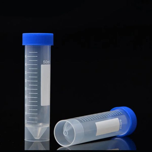 wholesale 50ml Plastic Screw Cap Flat Bottom Centrifuge Test Tube with Scale Free standing Centrifugal Tubes Laboratory Fittings ZZ
