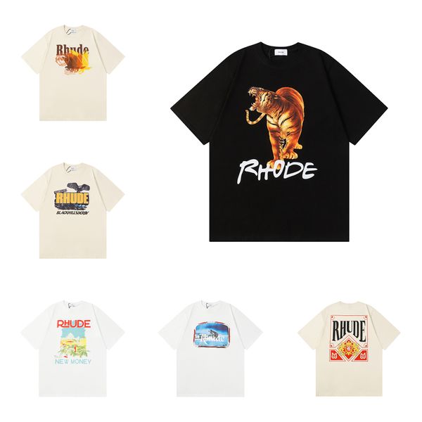 Rhude Luxury Brand Rhude Shirt Men T Shirts Designer Men Shirt Men Shorts Print White Black S M L XL Street Cotton Print Short Fashion Youth