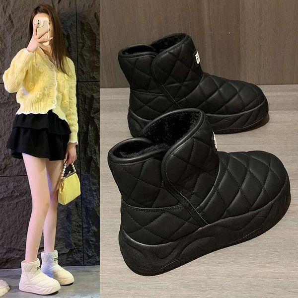 Snow Women&#039;s Veet Thickening 2024 New Fashion Short-tube Slip-on Warm Bread Cotton Shoes s Winter Boots ujh