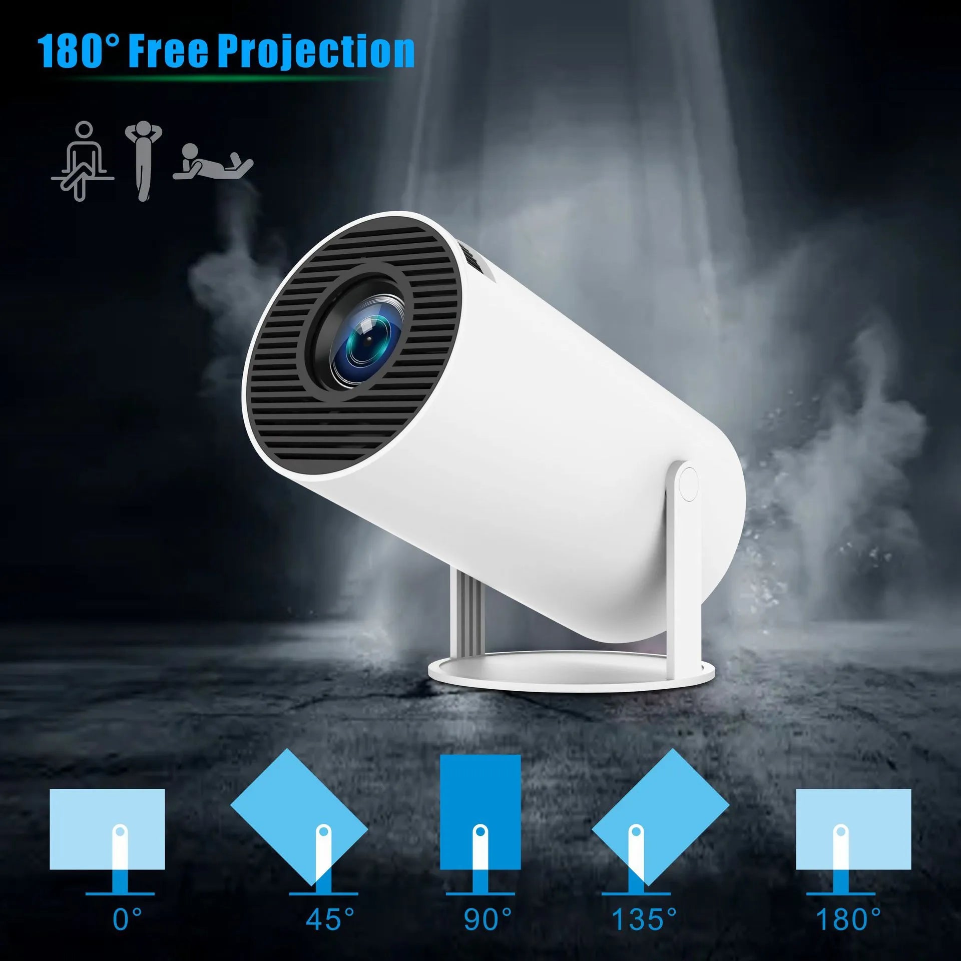 HY300 Pro Projector WiFi6 180 ANSI Android13 4K 130 quo screen BT5.0 1280 720P T950S Chip Home Theater Outdoor portable