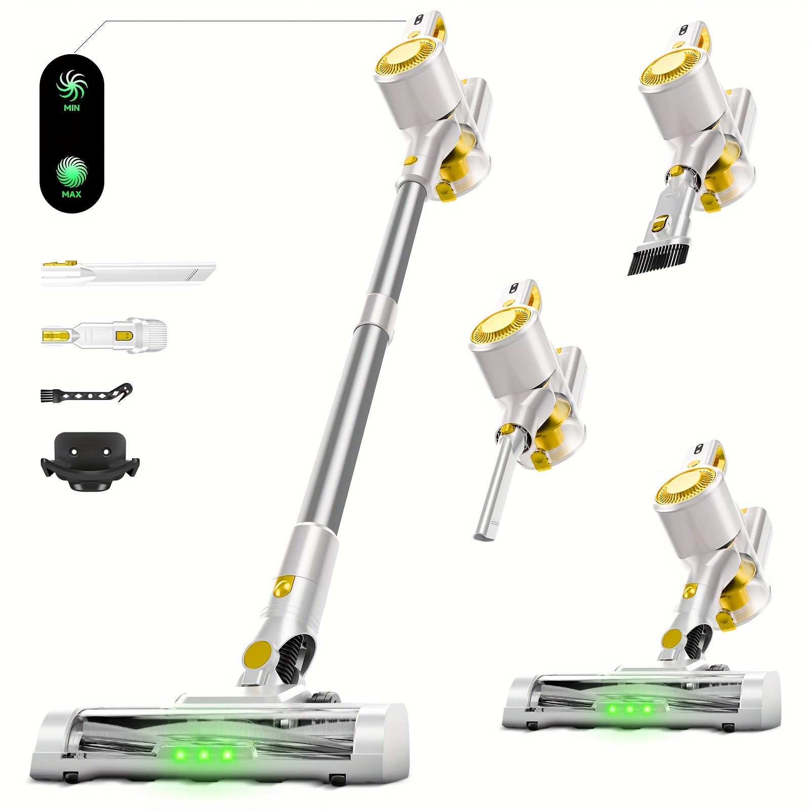 TEMU 35-45kpa Cordless Vacuum Cleaner With Self-standing, Car Accessories For Women, Stick Vacuum Cleaners For Home, Lightweight Powerful Suction