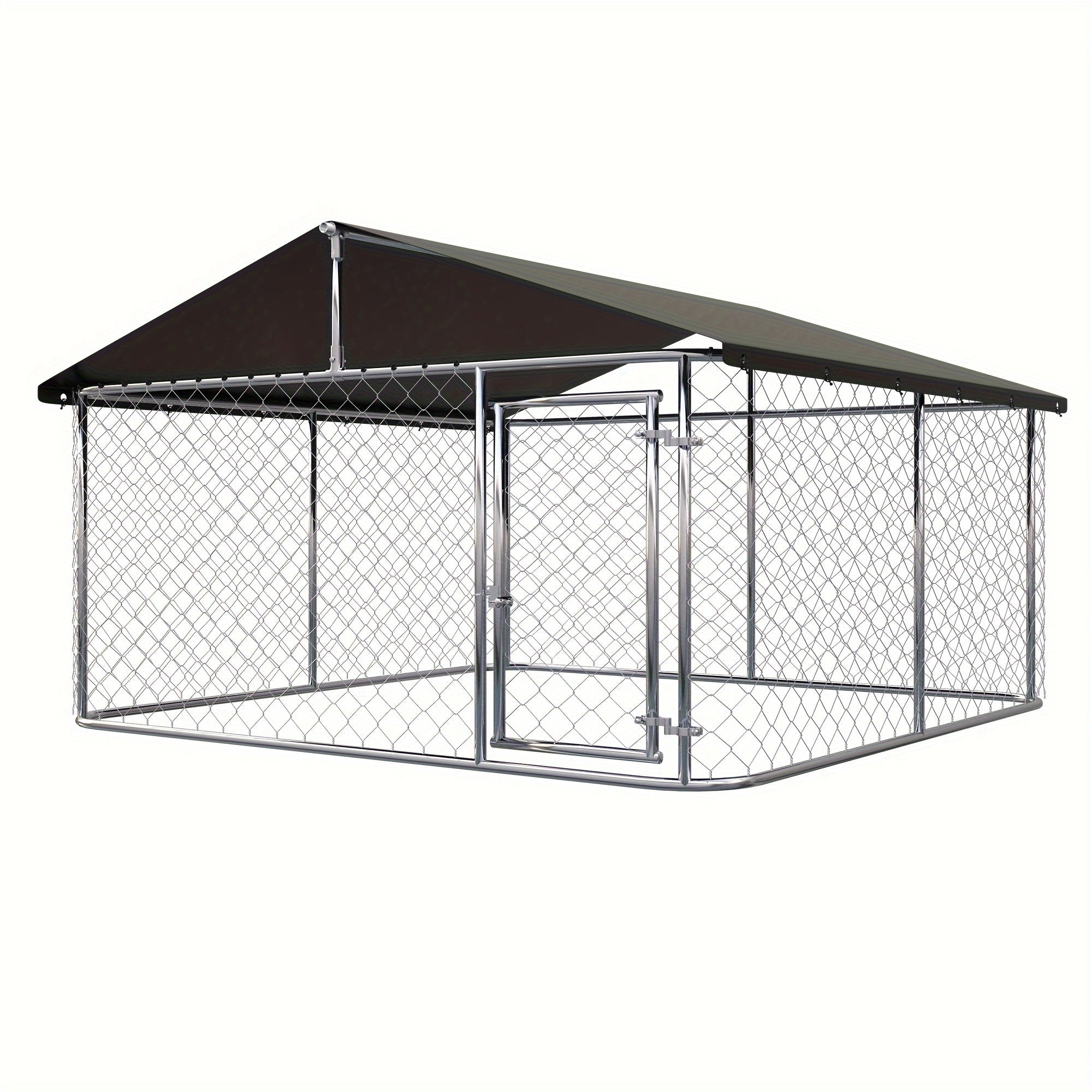 TEMU Leveleve Outdoor Dog Enclosure Heavy Duty Dog Kennel House Mesh Dog Big Cage Pet Kennel Steel Fence With (6.56'x 6.56'), Dog Fence Indoor, Dog