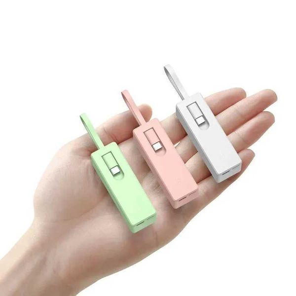 Cell Phone Power Banks 5000mAh Mini Power Bank Super Fast Charging Wireless Charging with Built-in Cables Portable Mobile Phone External Bat