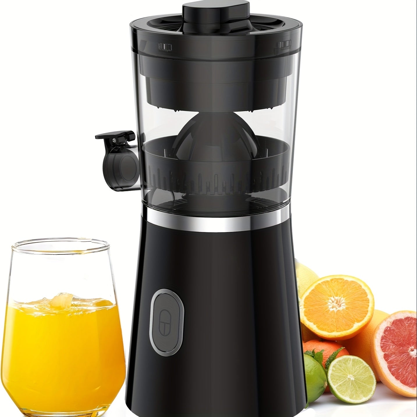 TEMU Citrus Juicer, Full-automatic Orange Juicer Squeezer For Orange, Lemon, Grapefruit, Citrus Juicer With Cleaning Brush, Easy To Clean And Use