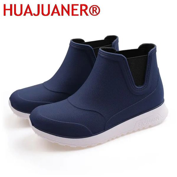Winter Rain Shoes Women Waterproof Shoes Short Tube Plus Plush Non-slip Rain Boots Adult Outdoor Waterproof Car Wash Shoes Women 241114