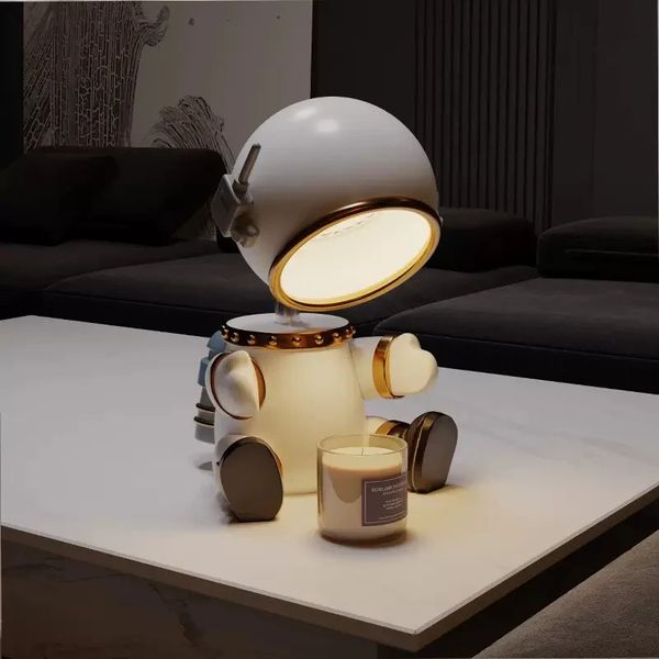 Candle Warmer Table Lamp Robot Astronaut Electric Candle Wax Melting Lamp Angle Adjustable Desk Light Home Decor Fragrance Lamp 231228