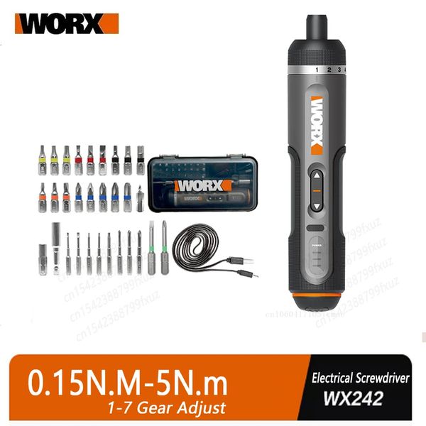 WORX WX242 4V Electric Screwdriver Kit Smart Cordless USB Charging 30 Bit Mini Drill Power Tool w240828