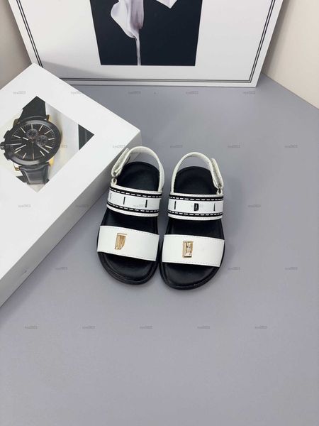 Fashion toddler sandal Gold logo decoration baby shoes Size 21-28 Box Packaging designer Kids shoe high-quality infant walking shoe
