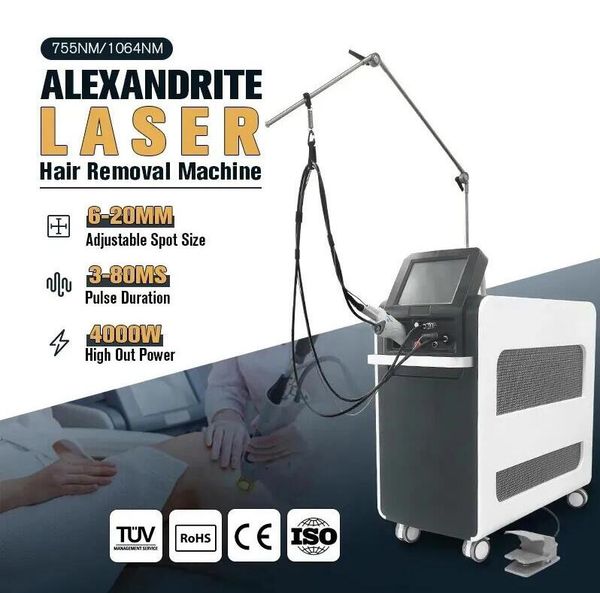 CE approval Alexader ND Yag Hair removal laser machine 1064nm 755nm Cooling Skin Rejuvenation Veins Vascular pigment removal machine
