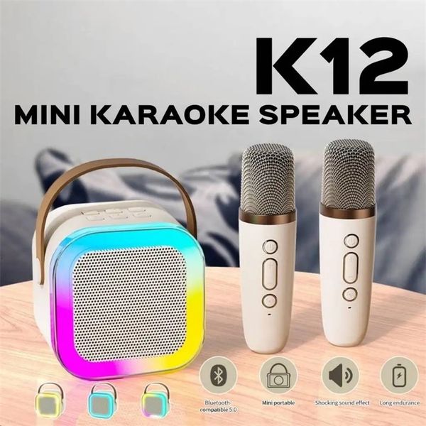 K12 Bluetooth Ser Portable Home Cute Karaoke Mini Wireless Audio with Microphone K Song Home Singing Machine 241019 ww