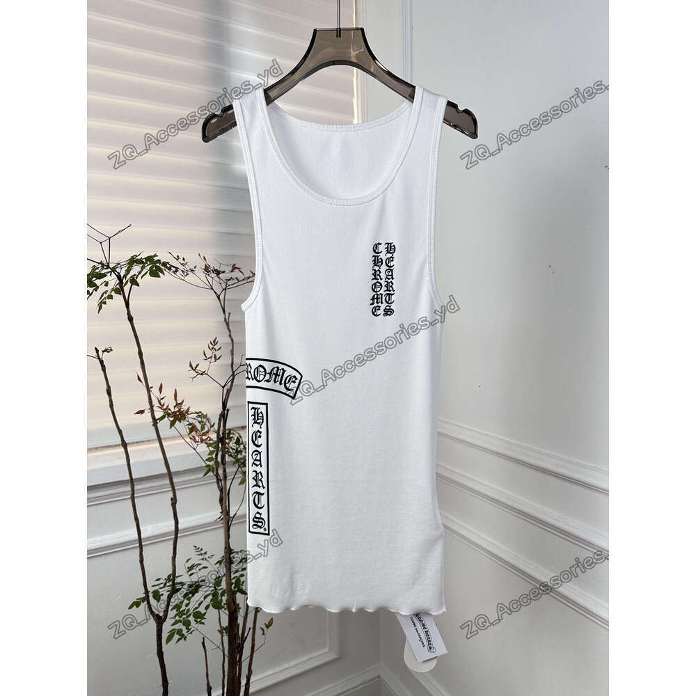 Chroem Top Summer Luxury Womens Chrome Tank Tops Designer Tanks Women Sleeveless Short Tee Woman Cross Print Tee Shirts Backless Street Clothing Top