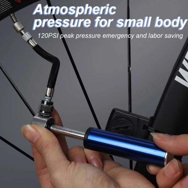 1-2PCS Portable Mini Bike Bicycle Pump Aluminum Alloy Cycling Hand Air Pump Ball Tire Inflator Schrader Presta Valve MTB Road