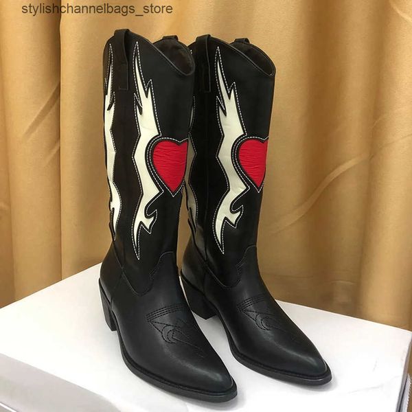 2024 High Heels Retro Fashion Punk Western Womens Boots