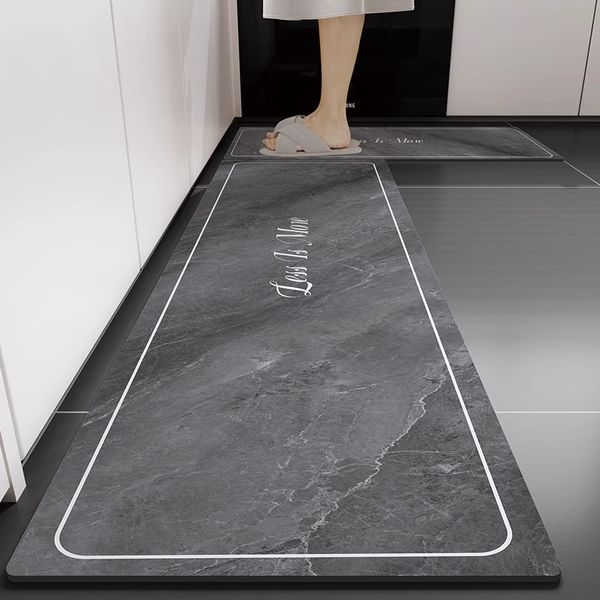 D25 Oil-Resistant Diatom Mud Kitchen Floor Mat - Anti-Slip & Absorbent Door Dirt Resistant Foot Mat