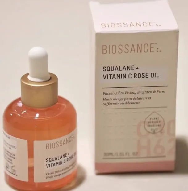 Biossance Face Oil Serum 50ml SQUALANE Copper Peptide Rapid Plumping Serum 1.7floz 30ml SQUALANE Vitamin C Rose Oil