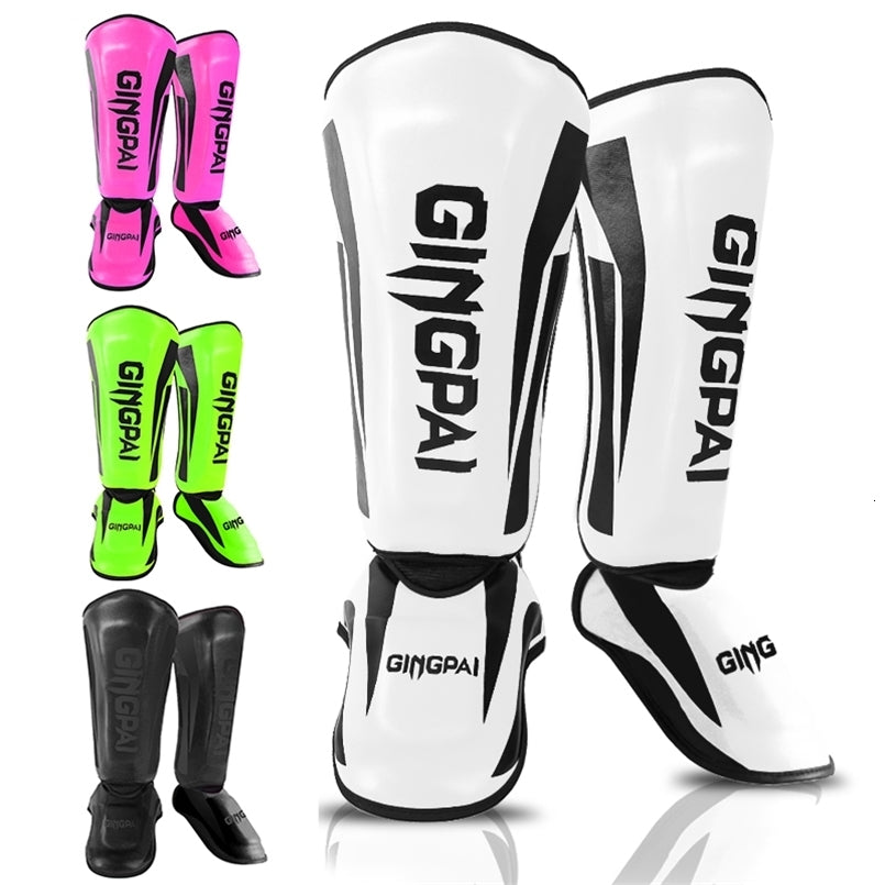 Youth-Adult Kids MMA Boxing Shin Guards Instep Kickboxing Ankle Support Equipment Karate Protectors Sanda Muay Thai Leggings DEO 240625Cj