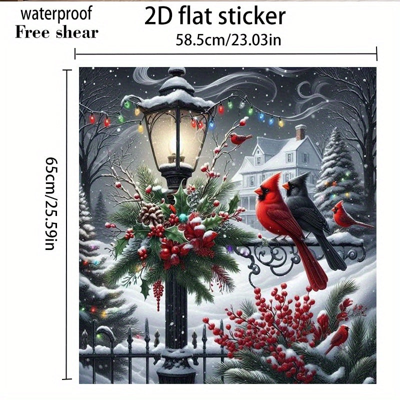 TEMU 2pcs, 2d Flat Pattern Stickers, Christmas And Winter Lantern Design, Suitable For Household Dishwasher , Washing Machine , Refrigerators,