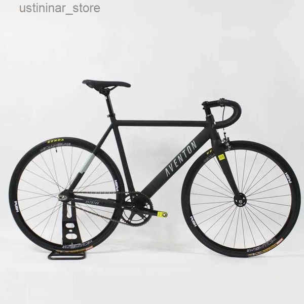 Bikes Ride-Ons AVENTON Cordoba Fixed Gear Bike Single Speed Track Fixie Bicycle 700C Aluminum Frameset Carbon Fork with 48T Crankset V Brake