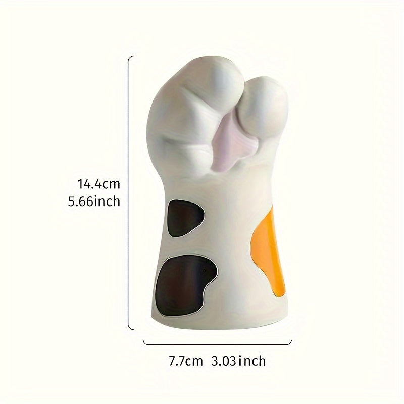 TEMU Cat Paw Resin Vase - Cute Cartoon Design For Decor, Living Room And Desktop Display