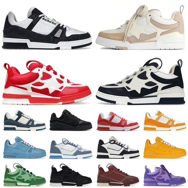 Top Quality Designer Shoes Skate Sneakers Womens Mens Platform White Black Denim Blue Red Loafers Flat Heels Dress Shoes Men Mens Shoe Train