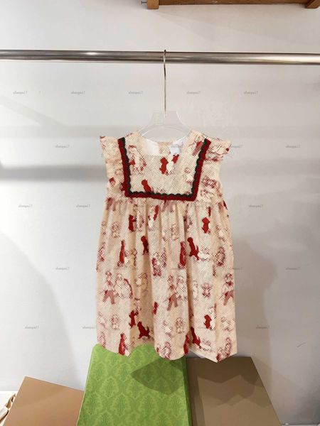 Top girls dress summer Cartoon cat print Sleeveless dresses kids designer clothes lapel Dress Various styles Girls skirts