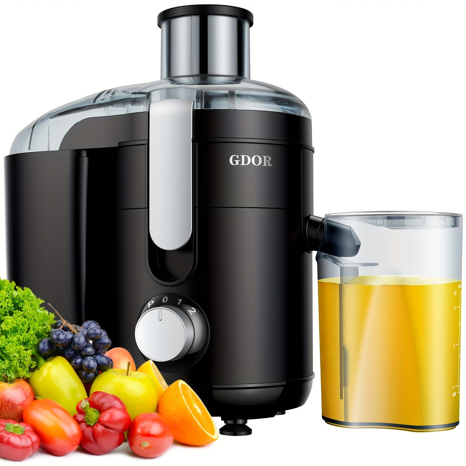 TEMU Gdor Electric Juicer, Dual Centrifugal Extractor Machines For Fruits And Veggies, 2.5" Feed Chute, Anti-drip, Easy To Clean, Includes Cleaning