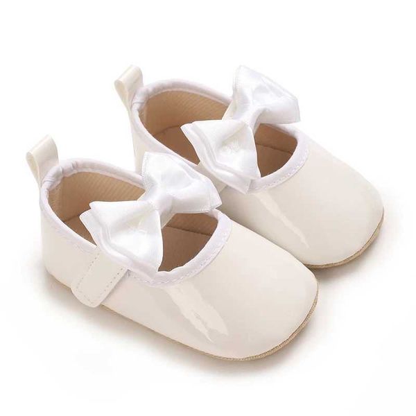 Cathery Baby Shoes Sapatos Bowknot Borracha sola anti-deslizamento PU Slippers Baby Girl Dress Shoes Sapatos Primeiro Walker Sapatos de Crib