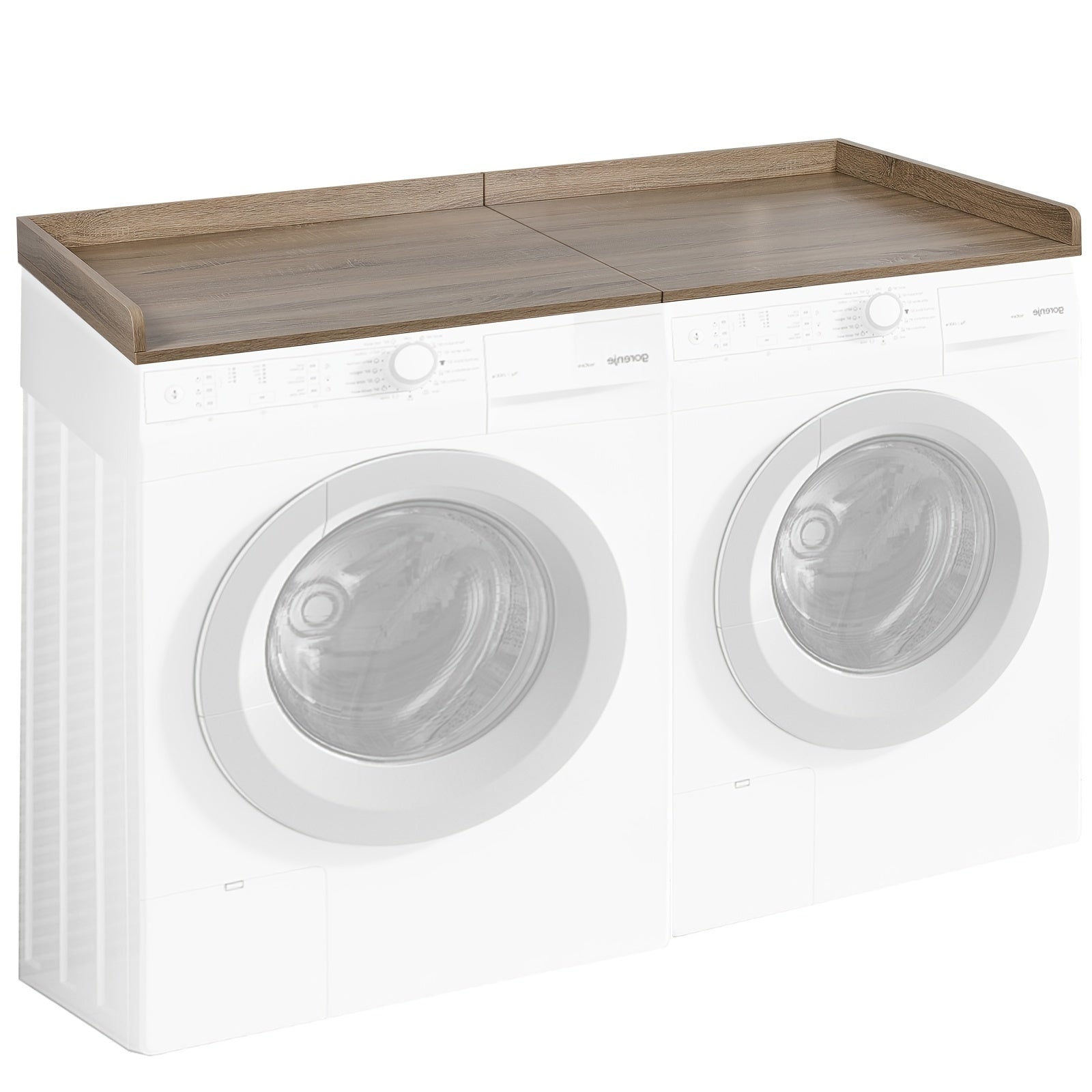 TEMU Washer And Dryer Countertop With Edge Rails - Heavy-duty 250lb Capacity, 27.5" Deep X 54" Wide With Storage Shelf, Spacious Washing Machine &