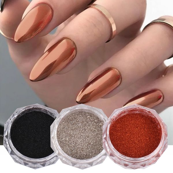 Nail Glitter 1Box Mirror Metal Nail Art Powder 3D Magic Metallic Chrome Pigment Rubbing Dust Winter Style DIY Decoration Polishing Flash GTH