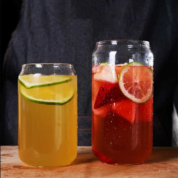 Nordic Creative Simplicity Coke Can Glass Cup Tea Juice Milk Coffee Mug Wine Glass Drink Cup High Borosilicate Drinkware DurableB240719