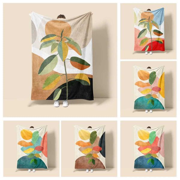 Home Decoration Sofa Blanket Anime Animals Bed Fluffy Soft Blanket Decoration Plaid Retro Flowers and Plants Y241223