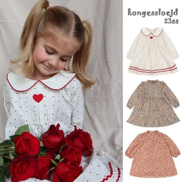 New Arrival Ks Spring Baby Girls Cotton Princess Dress Toddler Girls Long Sleeve Academy Pastoral Style Flower Dresses Childrens Clothes T25