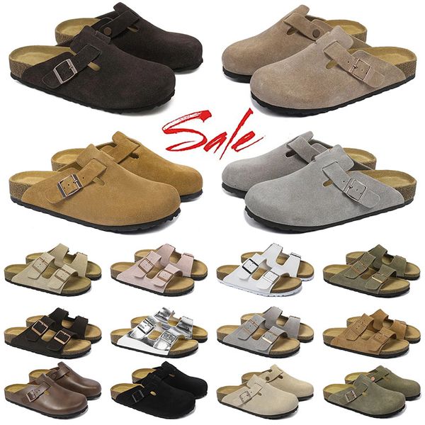 Designer Clogs Women Men Sandals Slippers Mules Cork Flat Slides Soft Fluffy Fashion Suede Taupe Summer Leather Black Blue Grey Slide Beach
